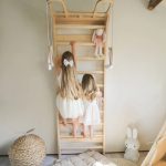 Strong wooden wall bars mounted in a UAE home gym