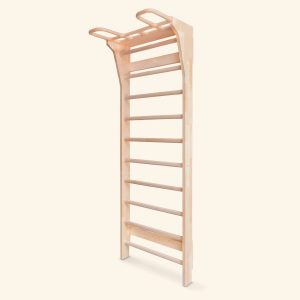 Strong wooden wall bars mounted in a UAE home gym