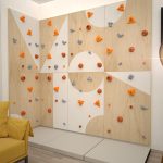 Modern home interior with children’s climbing wall