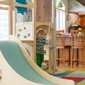 Activity playset that supports toddler motor skills.